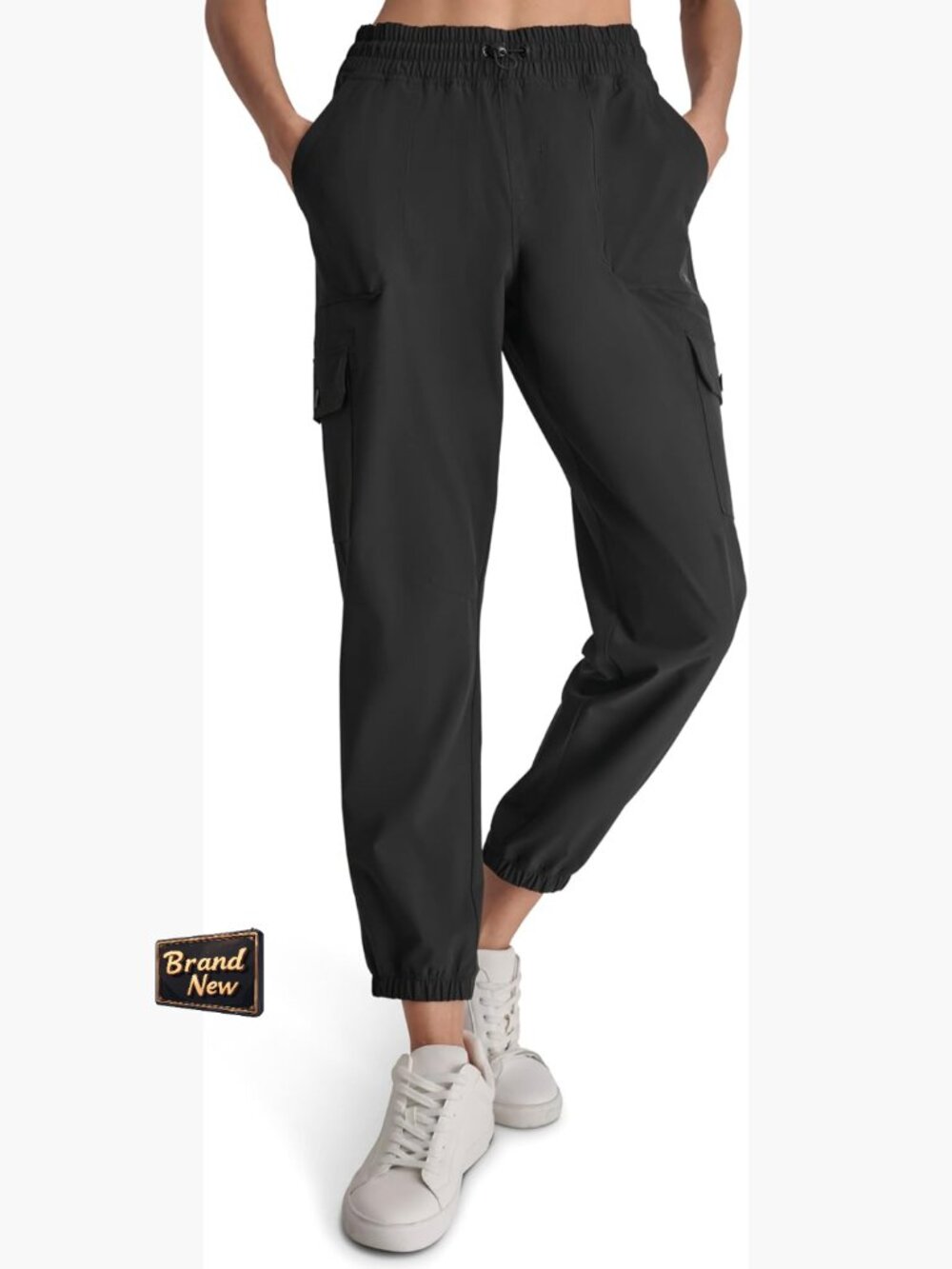 Wide Leg Cargo Pants With Adjustable Waistcord
